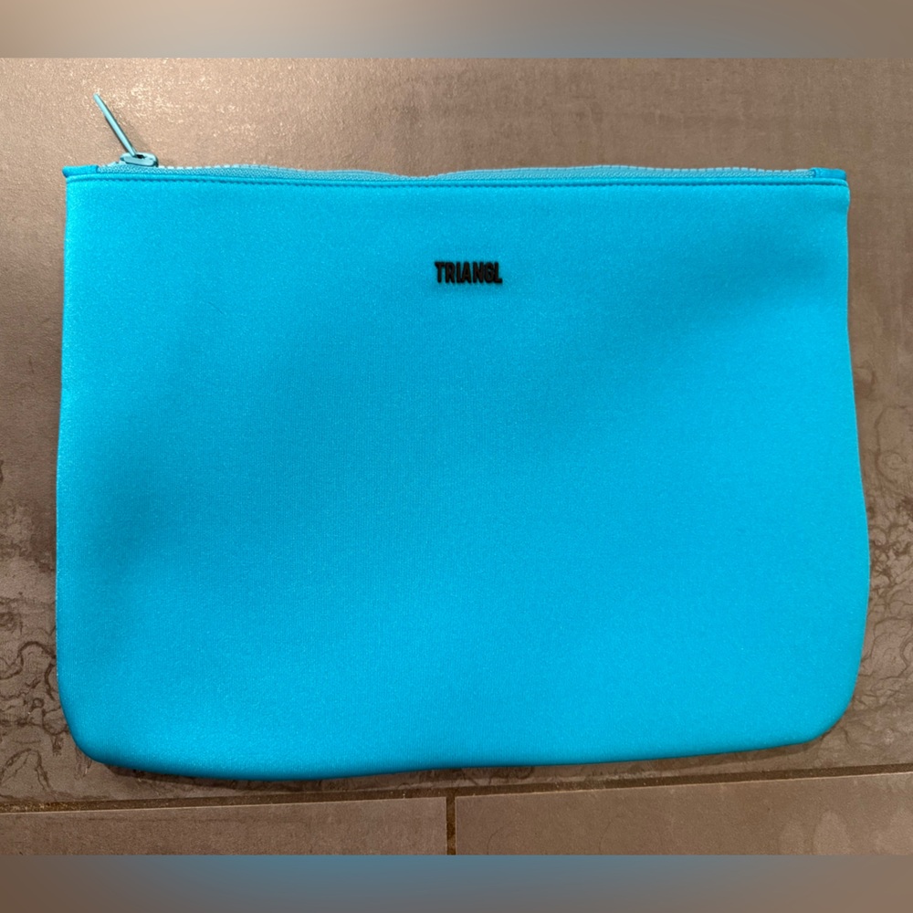 TRIANGL SANTA ROSA BLUE NEOPRENE ZIP POUCH Bathing Suit bikini travel bag NEW